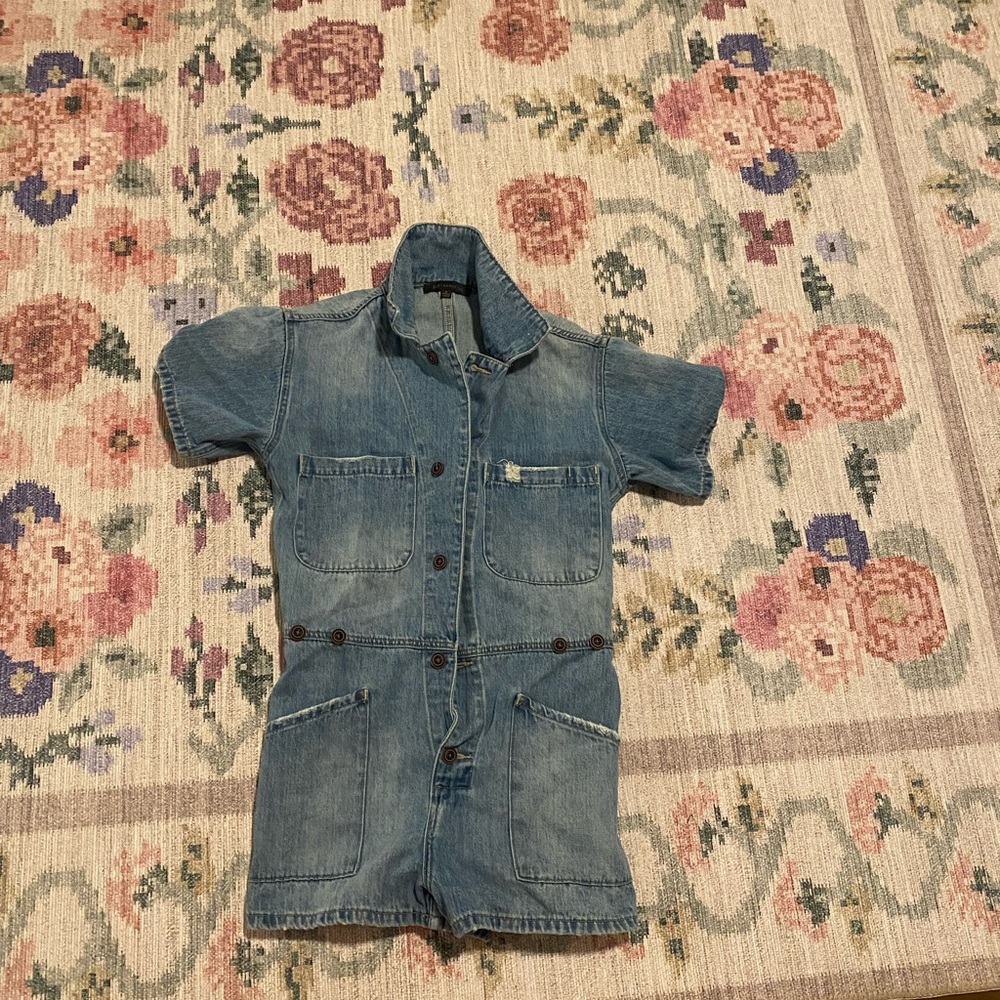Denim Short Sleeve Romper
